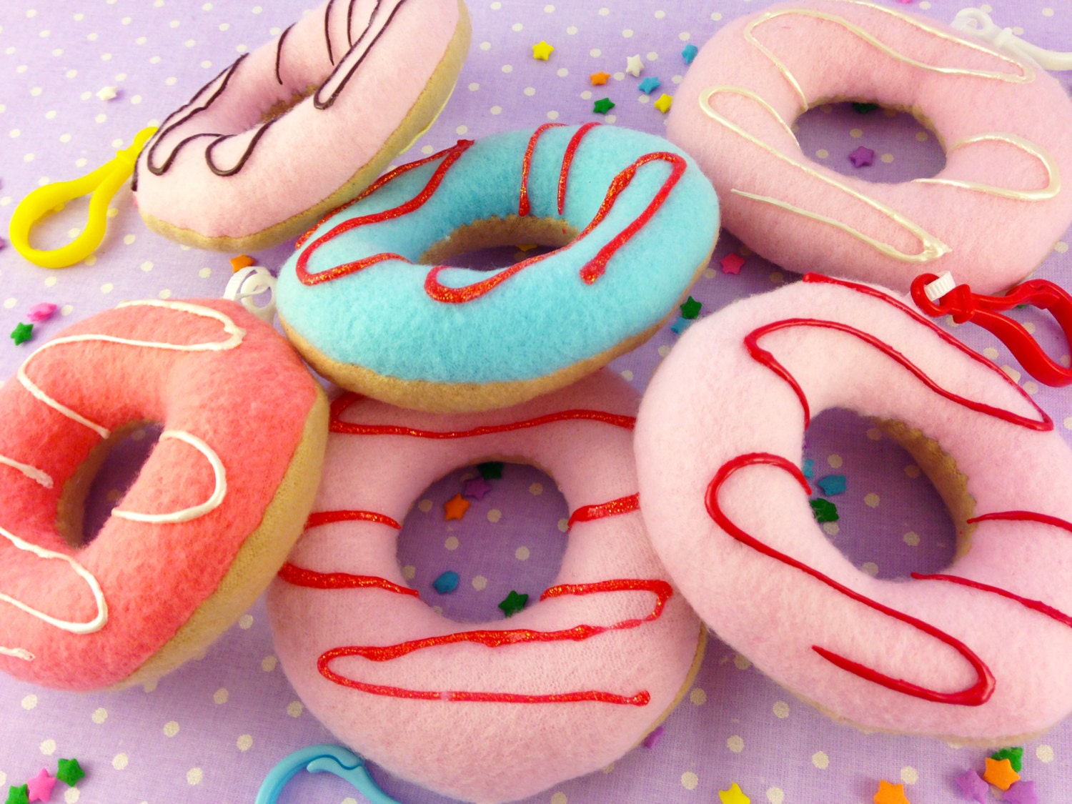 plush donut keychain