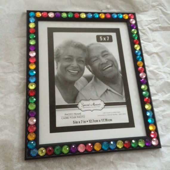 Items similar to Picture Frame with Rhinestone Border, 5x7 on Etsy