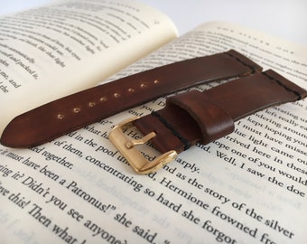 Brown leather watch band personalized Gold buckle watch strap 12 mm 14 mm watch strap 16 mm 18 mm watch strap 20 mm 22 mm watch strap 24 mm