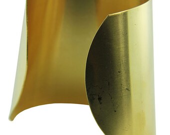 Tapered Flat Brass Cuff Bracelet 2" Wide (MSBR1019)