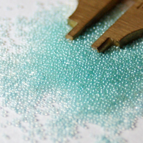 25g No Hole Micro Glass Beads mintgreen pearl color