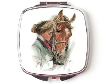 Horse Compact Mirror - Horse Gift - Compact Mirror