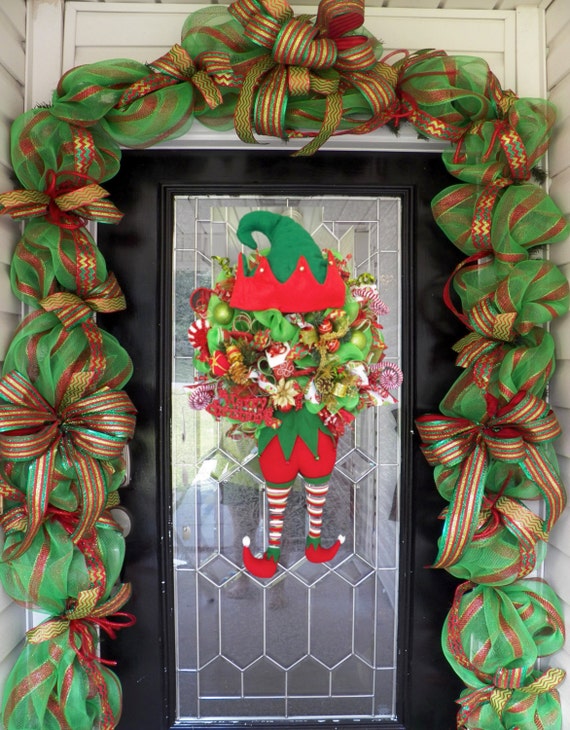 Christmas Elf Wreath with Matching Garland Holiday Wreaths