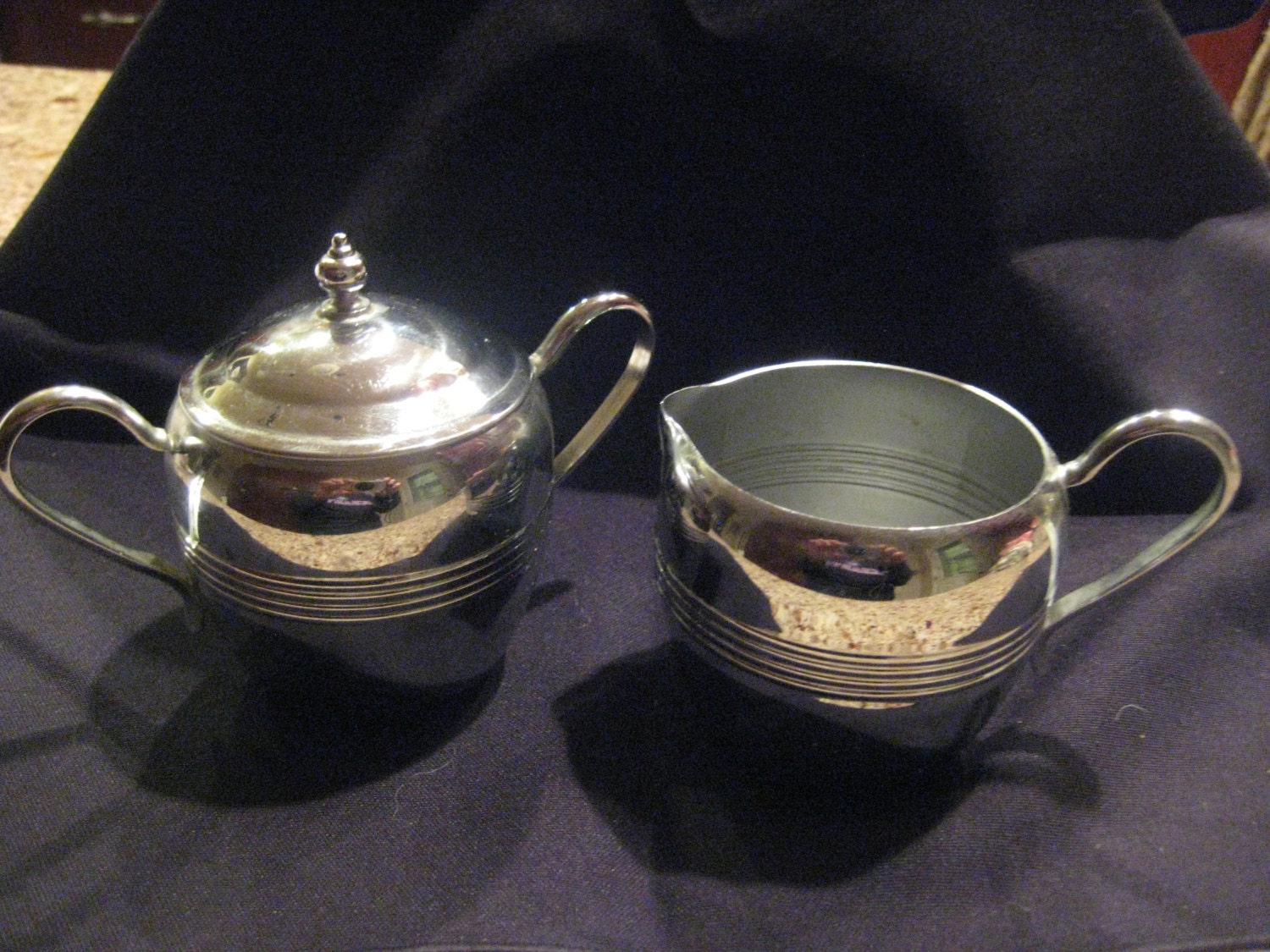 Vintage Modern Chrome Sugar and Creamer Set Haute Juice