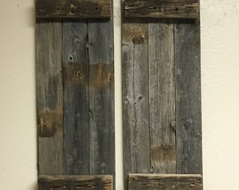 Barn Wood Rustic Decorative Shutter Set of 2