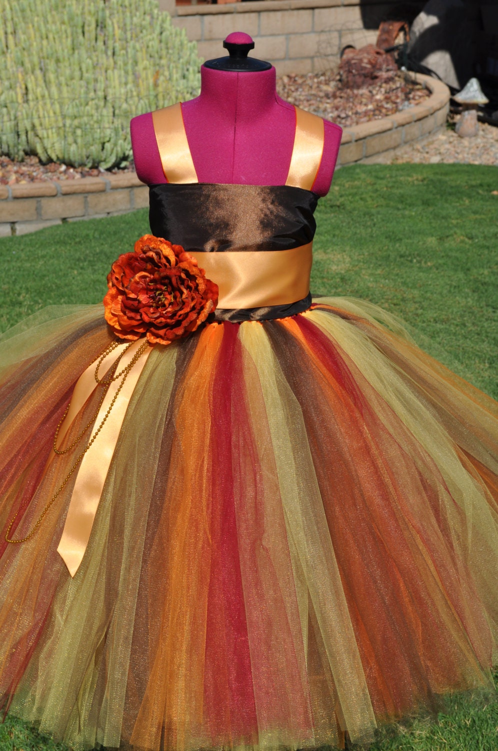 Fall/ Autumn Inspired Flower Girl Dress Rustic Girls