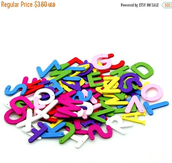 20% OFF SALE Wood Alphabet Letter Random by jzjewelrysupplies