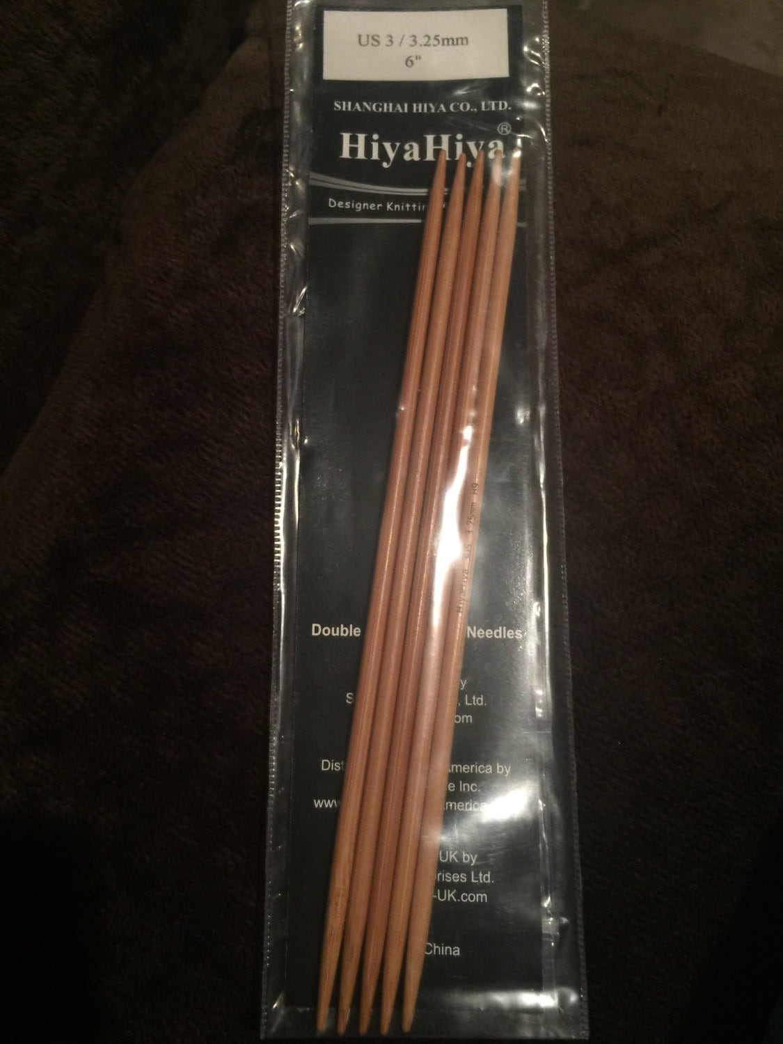 Hiya Hiya Bamboo Double Point Knitting Needles US Size 9
