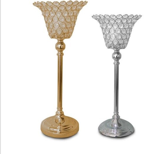 Gold Crystal Lamp Candle Holder Metal Candle Holder Crystal