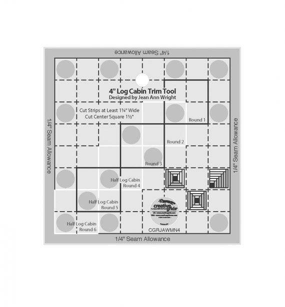 Log Cabin 4 Trim Tool Creative Grids Cgrjawmn4 Create Creative Grids Pineapple Trim Tool Quilting Template Ruler