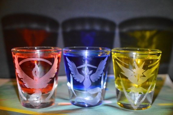 Pokemon GO Team Shot glasses set of 3