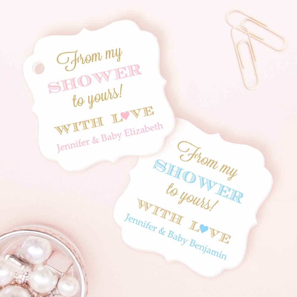 From my shower to yours tag 30 Soap tags Baby shower