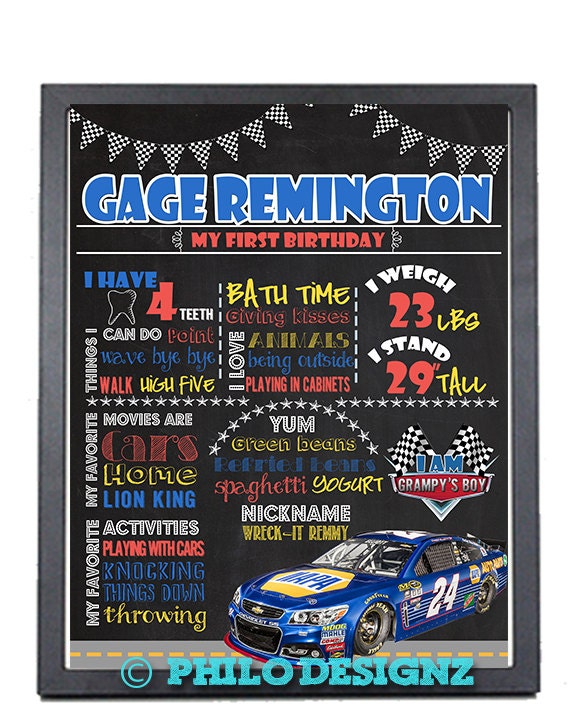 Items similar to SALE Sports Cars Birthday Chalkboard Sign / Printable