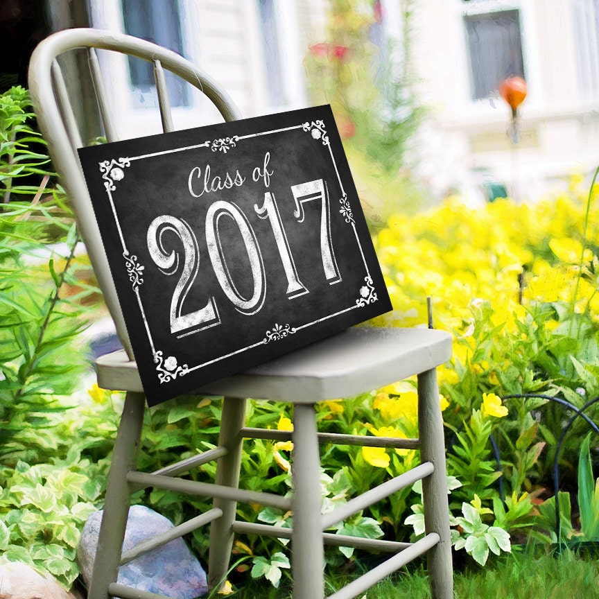 ideas for graduation movie Digital Chalkboard of Printable Sign Graduation Class 2017