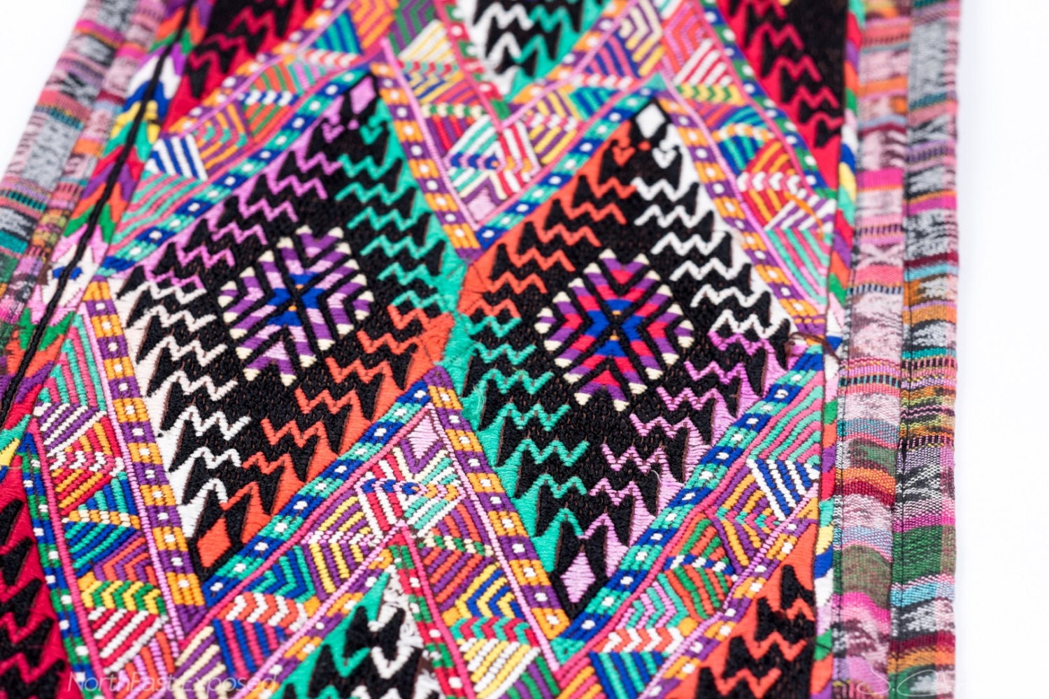 Guatemalan table runner aztec handmade woven textile moroccan