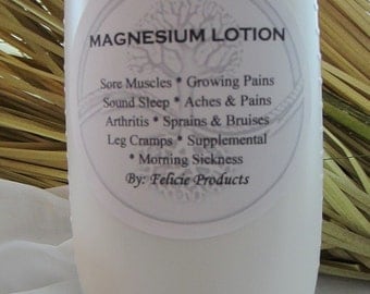Magnesium Lotion 6oz. Magnesium Lotion - RLS, Muscles, Sleep - Less itchy than Magnesium Sprays - Magnesium Chloride Flakes Salt Bath