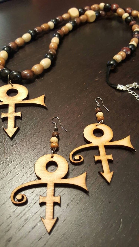 Wooden Prince symbol earrings