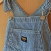 Vintage OSH KOSH Overall Shorts, Blue Engineer Striped, 4T