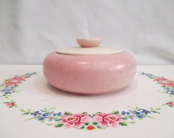 Mid Century Modern Pink A.C. Davey California Pottery Casserole Dish with Lid