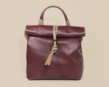 burgundy lunch bag