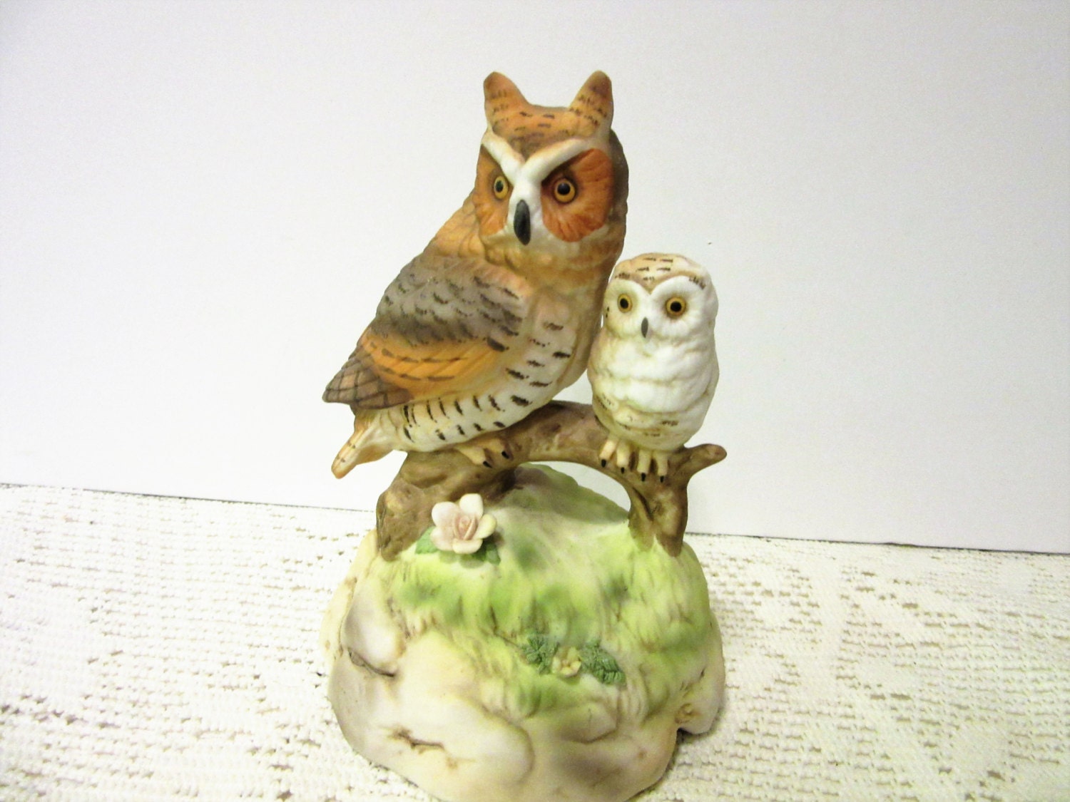 Sale Owl Music Box Porcelain Ceramic Vintage