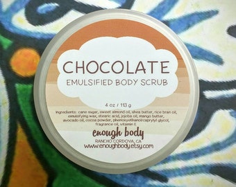 Chocolate Emulsified Sugar Scrub ~ Body Scrub ~ Exfoliating Scrub ~ Body Polish