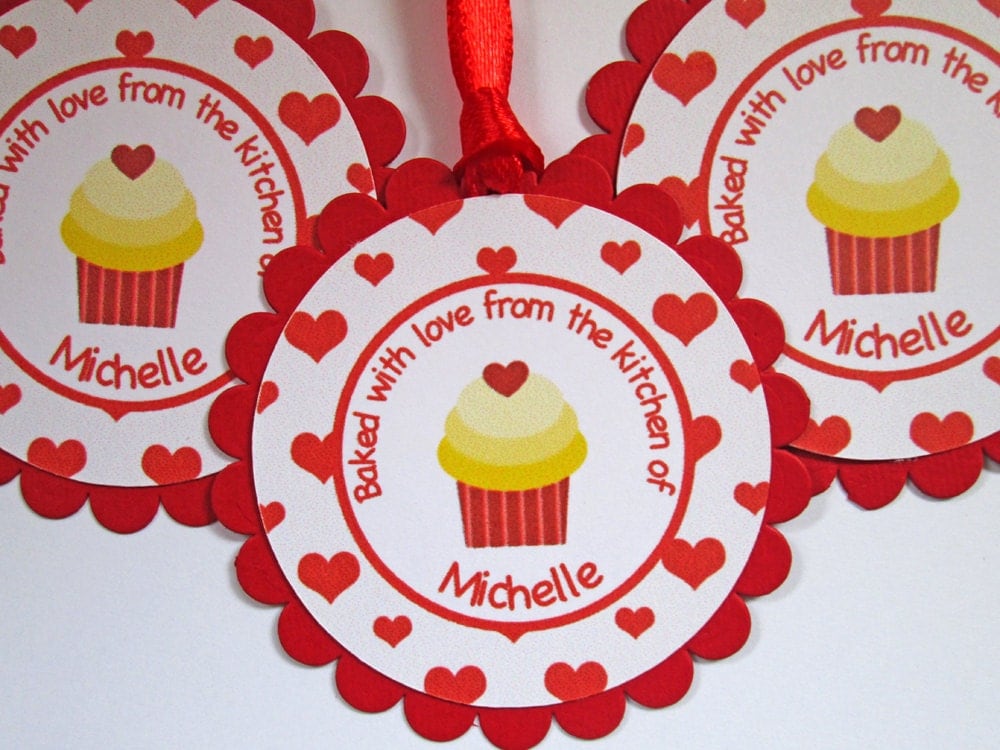 20 Personalized Baking Tags Baking Gift Tags Baked with love