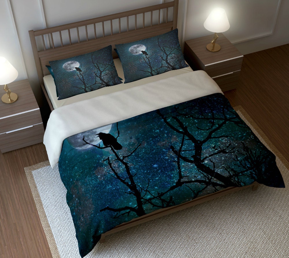 Gothic Bedding Duvet Comforter Cover Set Raven by FolkandFunky