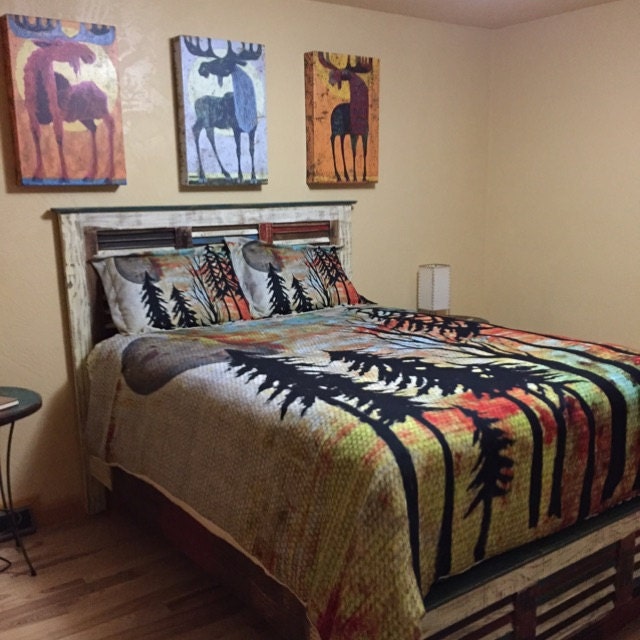 Rustic Bedding Set Duvet Cover Set Pillow Sham by FolkandFunky