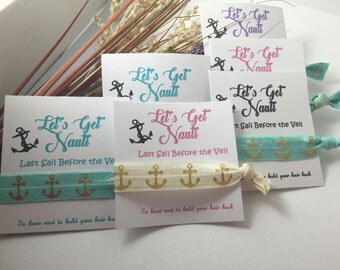 Nautical Bachelorette Hair Ties, Bachelorette Nautical Hair Ties, Lets Get Nauti Hair Ties, Hangover Hair Ties, Bachelorette Survival Bag