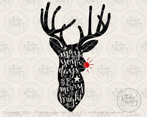 Download Reindeer SVG Cut File Rudolph Merry and by TheSmudgeFactoryLLC