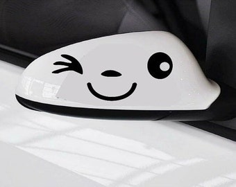 Vinyl Winking Car Decal, Vinyl Car Accessory, Car Decals, Side Mirror Decals