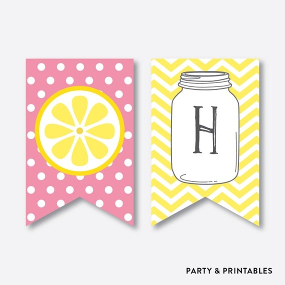 Instant Download, Pink Lemonade Party Banner, Pink Lemonade Happy ...