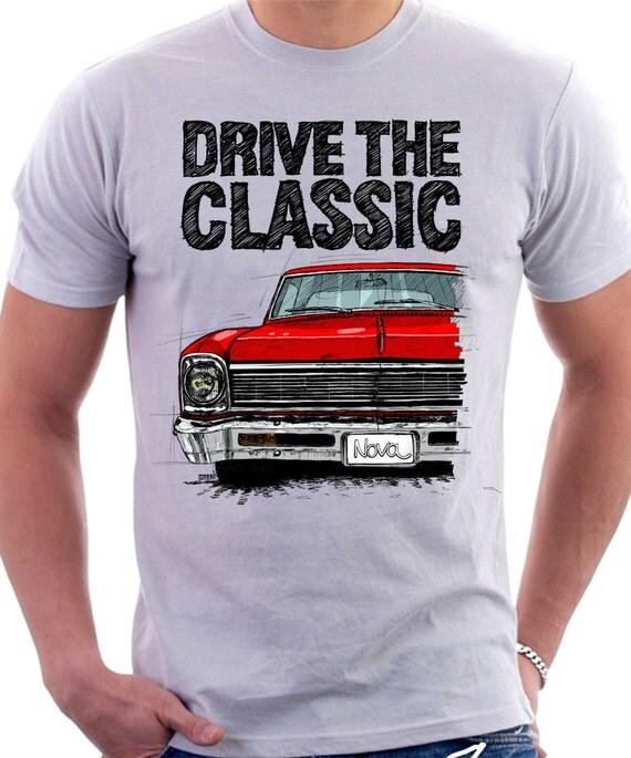 Clasic Retro Chevy Nova 1966 T-shirt White. Original hand