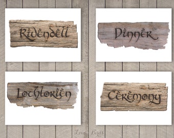 Hobbit / Lord of the Rings Wedding decoration - Sign post DIY 20 pages - Digital file