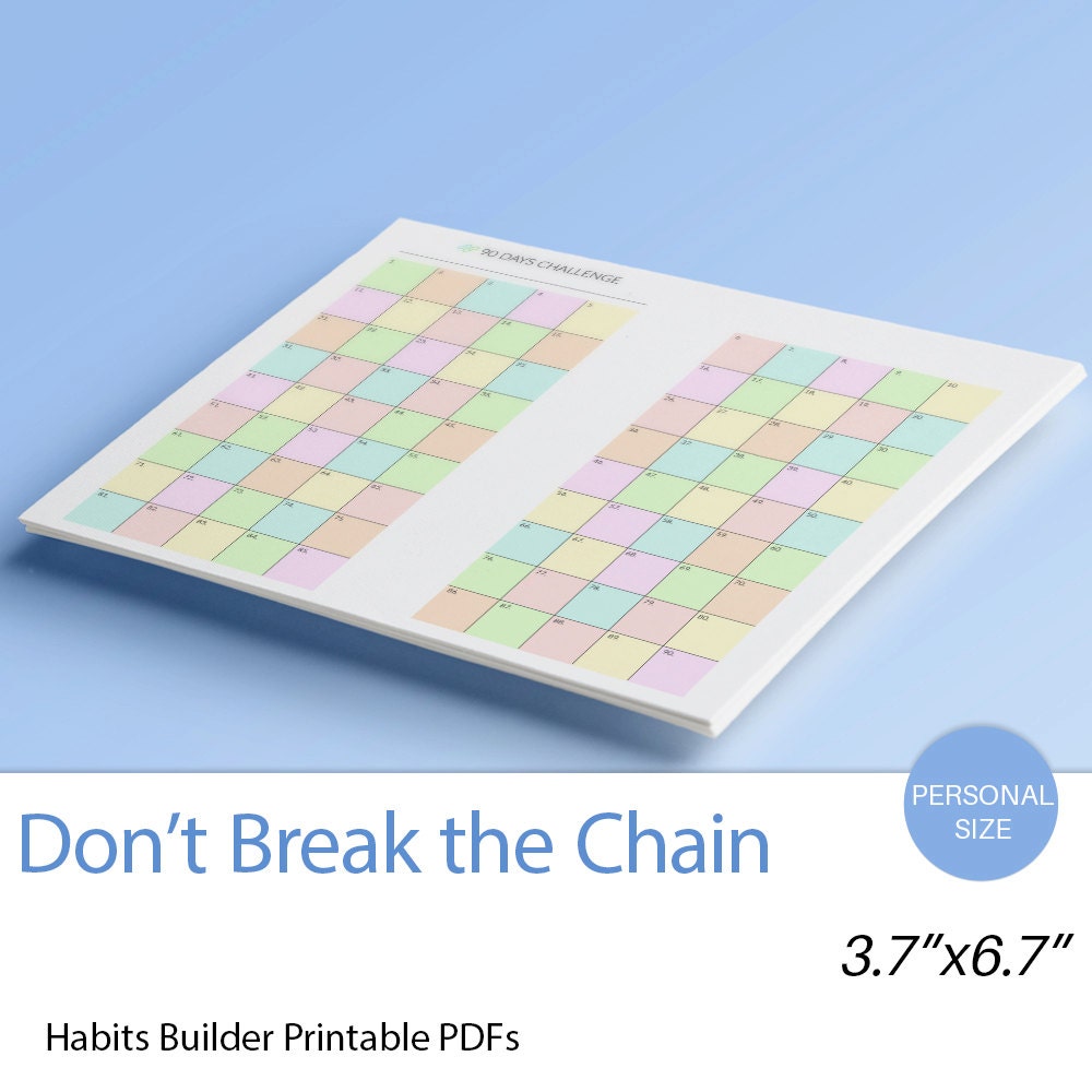 Dont Break the Chain Calendar PDF Personal by EasyLifePlanners
