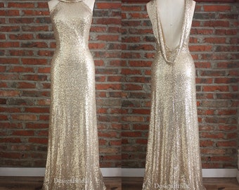 Sequin Long Evening Gown,Sexy Blackless Evening Dress, Simple Black Sequin Gown,Long Dress Flare Cowl Balck, All Over Sequin Dress Low Back