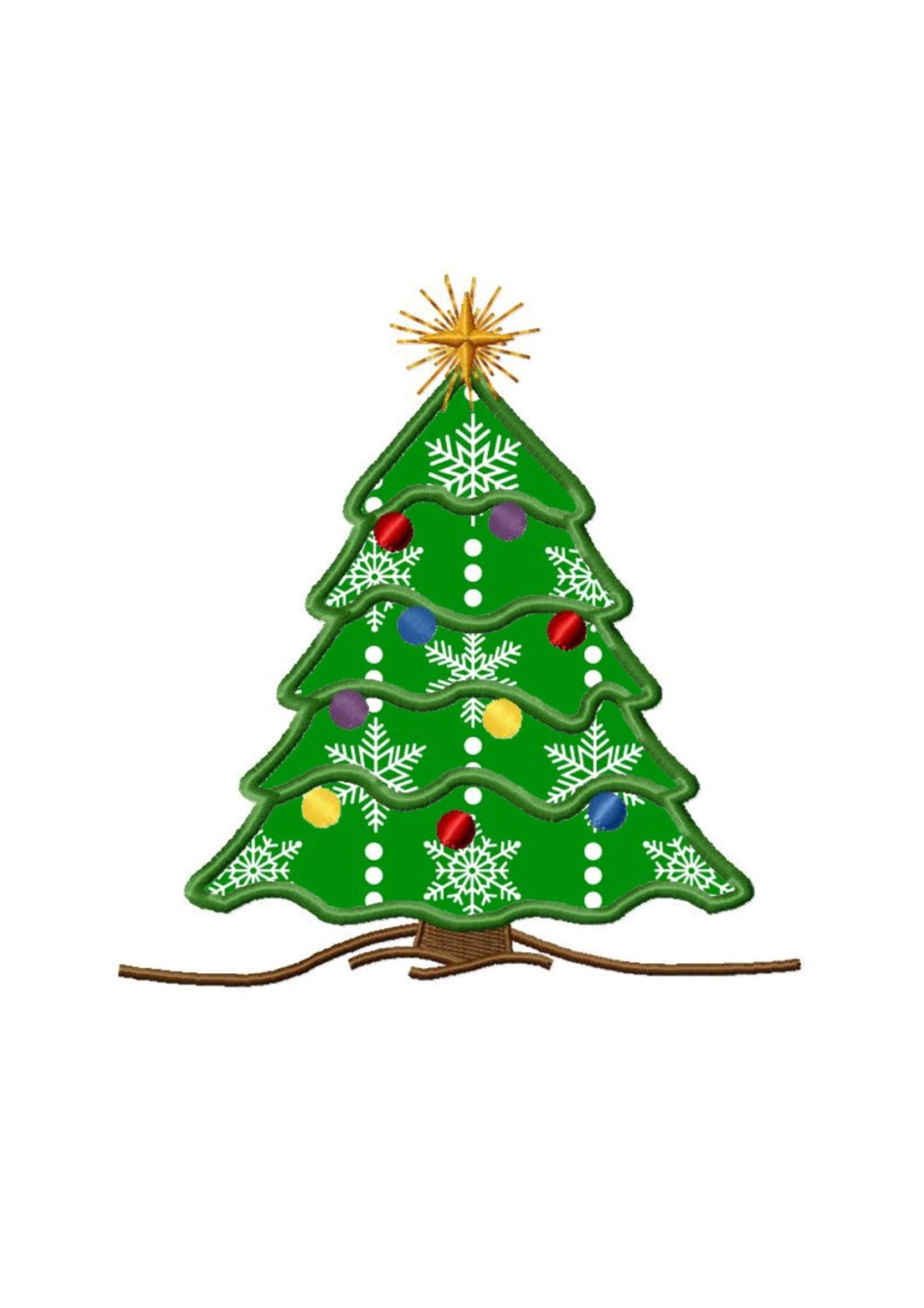 Christmas Tree 2 Applique Machine Embroidery DESIGN NO. 331