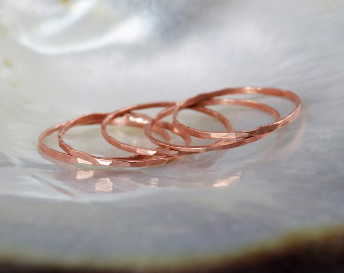 Super Thin Copper Stackable Ring(s), Copper Ring, Skinny Ring, Copper Band, Pure Copper Ring, Hammered Copper Ring, Arthritis Ring, Rings
