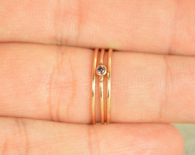 Tiny Alexandrite Ring, Rose Gold Filled Alexandrite Stacking Ring, Rose Gold Alexandrite Ring, Alexandrite Mothers Ring, June Birthstone