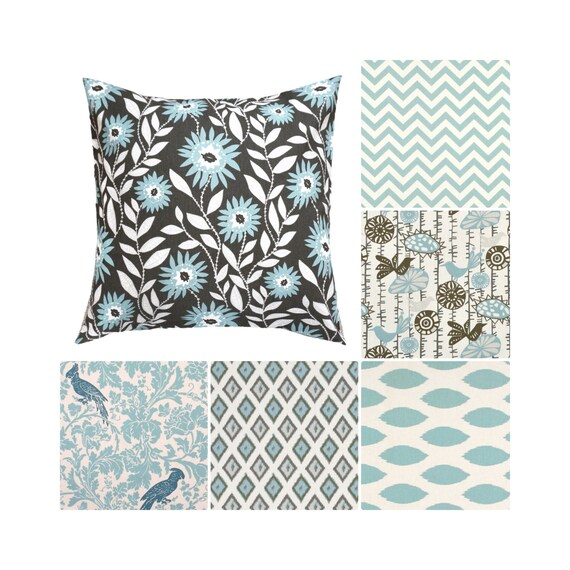 Mineral Blue Decorative Pillow.Country Blue Pillow