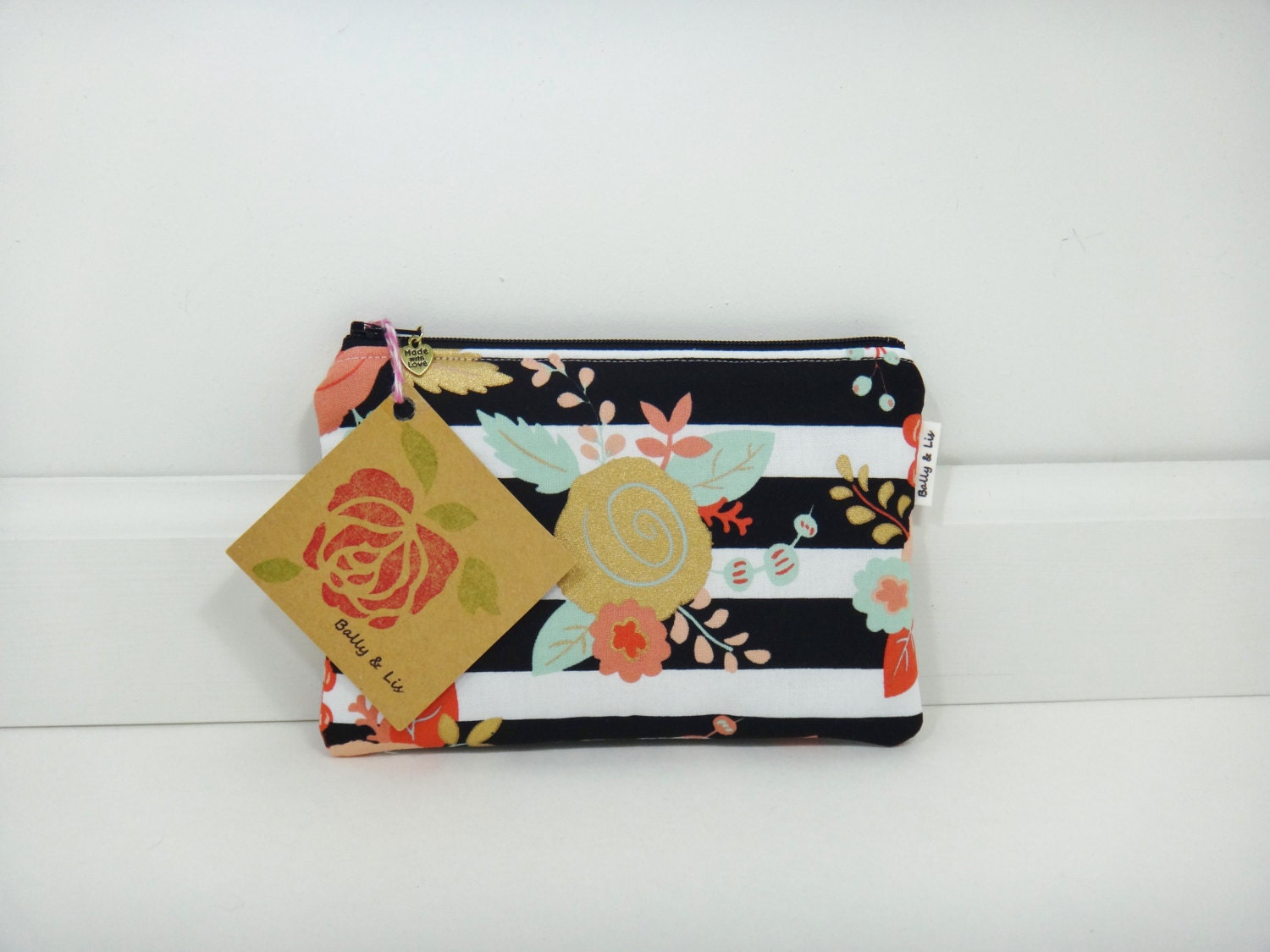 Piper Floral Small Cosmetic Bag Small Pouch Makeup Bag