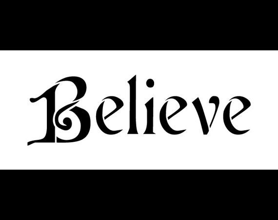 believe word stencil cardinal 7 x 3 stcl992 by by studior12