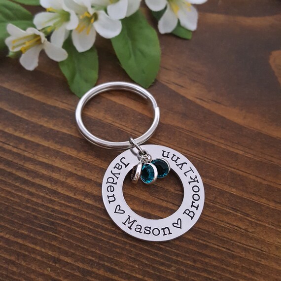 Personalized Birthstone Keychain Gifts For Grandma
