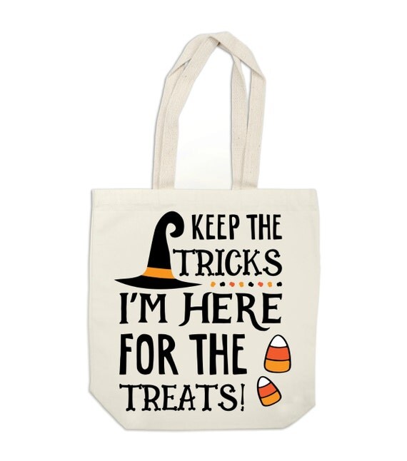 Trick or Treat tote bag Halloween tote bag tricks and treats