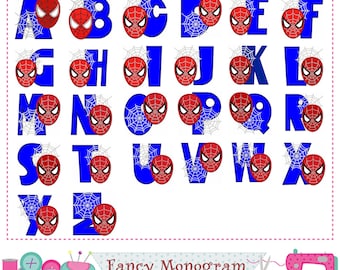 spiderman alphabet etsy