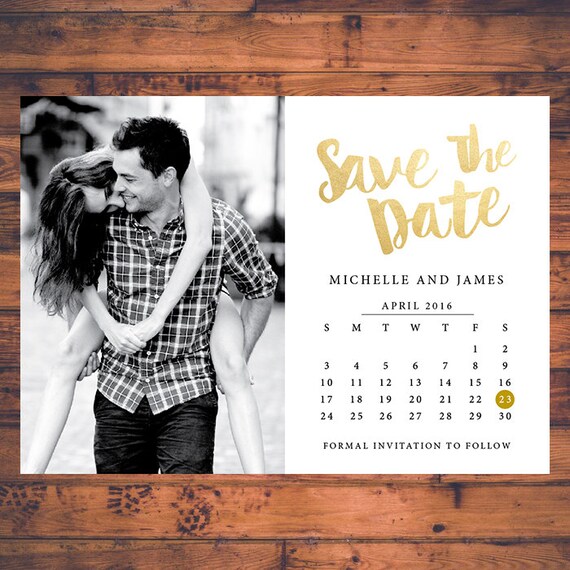Save the date Invitation Calendar Save The Dates Faux Gold Save the date Invitation Calendar Save The Dates Faux Gold