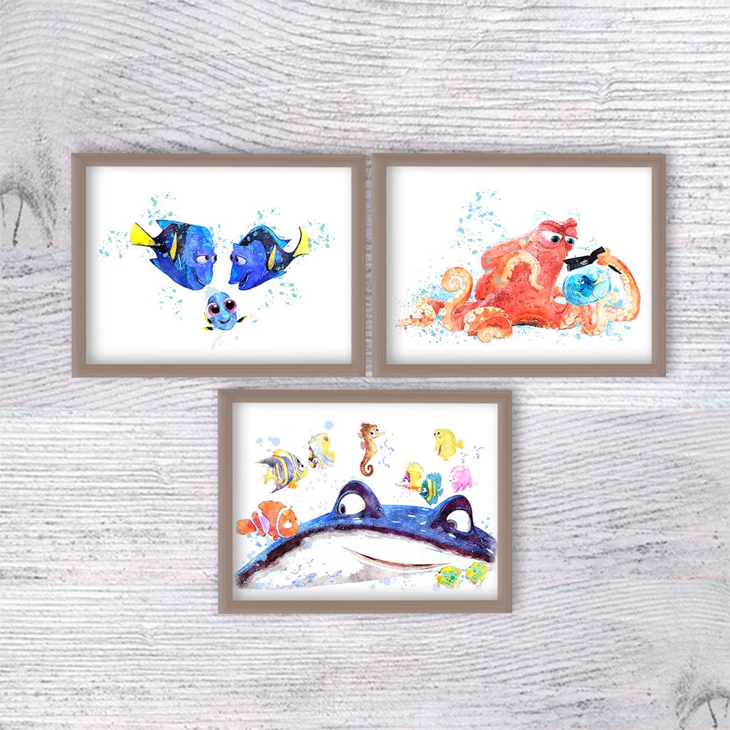 Disney Finding Dory print Set of 3 Disney wall hanging art