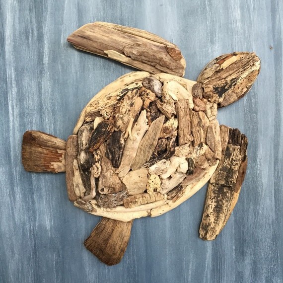 Driftwood Sea Turtle Coastal Wall Decor