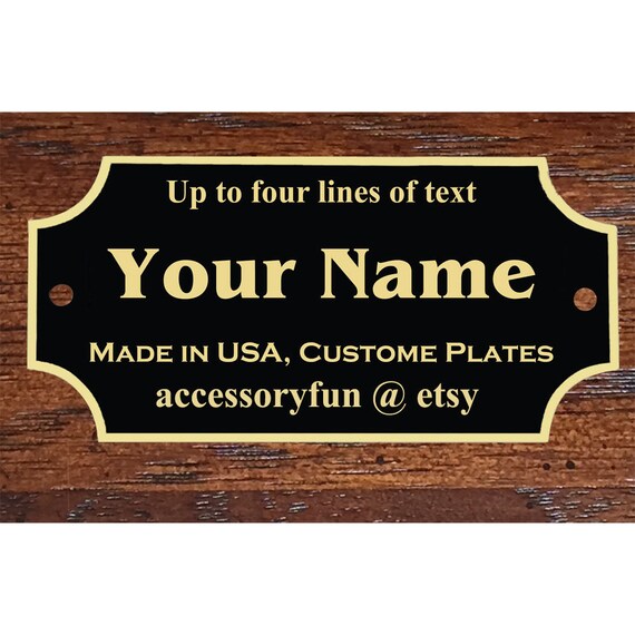 1.25x2.5 Solid Brass Name Plate Tag Custom